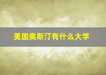 美国奥斯汀有什么大学