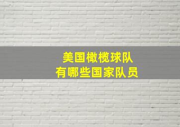 美国橄榄球队有哪些国家队员