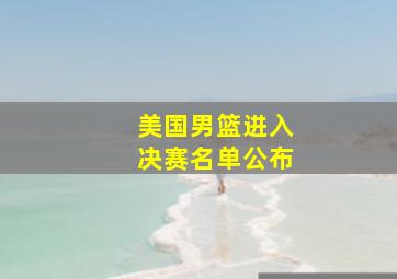 美国男篮进入决赛名单公布