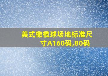 美式橄榄球场地标准尺寸A160码,80码