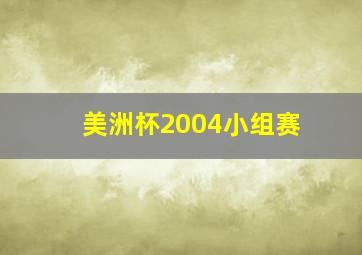 美洲杯2004小组赛