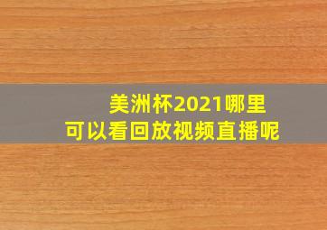 美洲杯2021哪里可以看回放视频直播呢