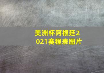 美洲杯阿根廷2021赛程表图片