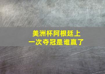 美洲杯阿根廷上一次夺冠是谁赢了