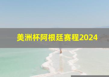 美洲杯阿根廷赛程2024