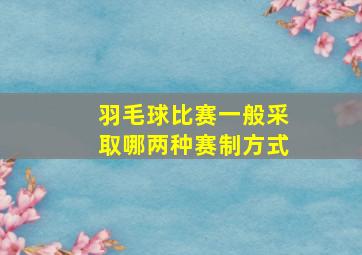 羽毛球比赛一般采取哪两种赛制方式