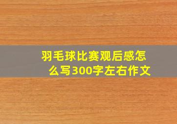 羽毛球比赛观后感怎么写300字左右作文