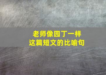 老师像园丁一样这篇短文的比喻句