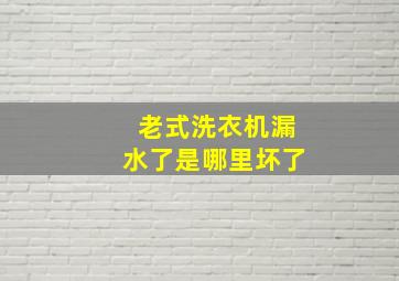 老式洗衣机漏水了是哪里坏了