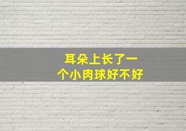 耳朵上长了一个小肉球好不好