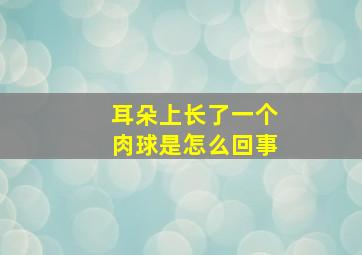 耳朵上长了一个肉球是怎么回事