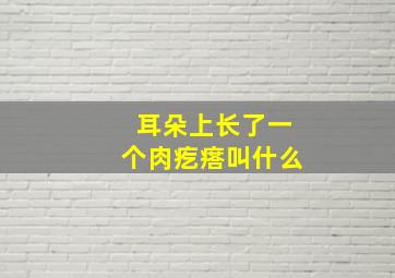 耳朵上长了一个肉疙瘩叫什么