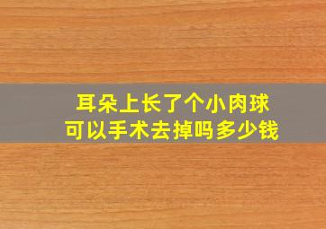 耳朵上长了个小肉球可以手术去掉吗多少钱