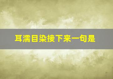 耳濡目染接下来一句是