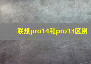 联想pro14和pro13区别