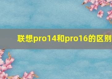 联想pro14和pro16的区别