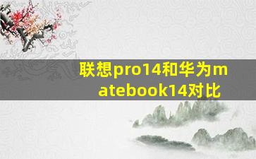 联想pro14和华为matebook14对比