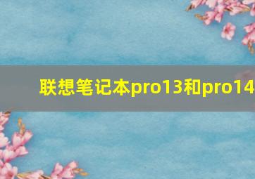 联想笔记本pro13和pro14