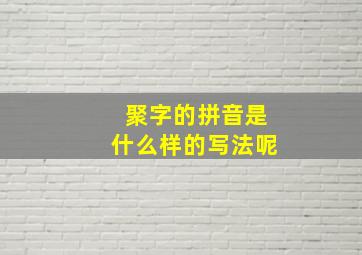 聚字的拼音是什么样的写法呢