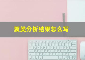 聚类分析结果怎么写