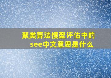 聚类算法模型评估中的see中文意思是什么