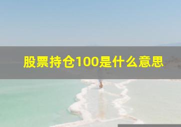 股票持仓100是什么意思