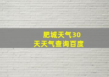 肥城天气30天天气查询百度