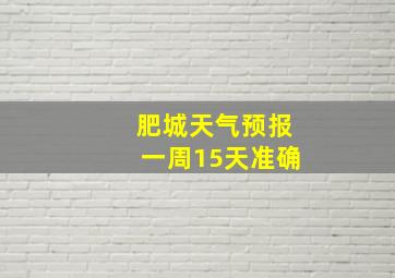 肥城天气预报一周15天准确