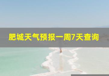 肥城天气预报一周7天查询