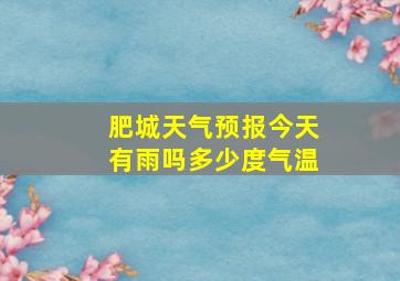 肥城天气预报今天有雨吗多少度气温