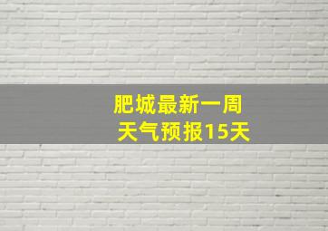 肥城最新一周天气预报15天