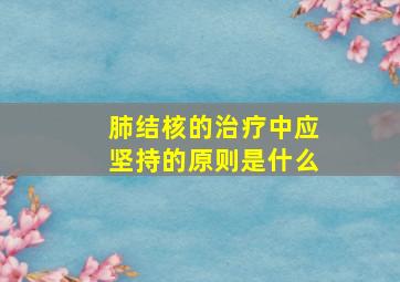 肺结核的治疗中应坚持的原则是什么