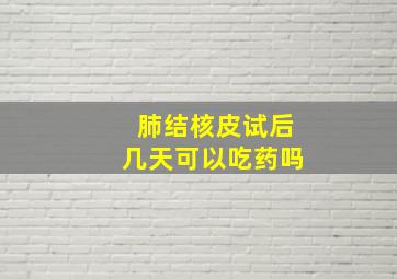 肺结核皮试后几天可以吃药吗