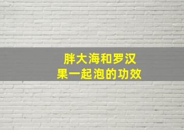 胖大海和罗汉果一起泡的功效