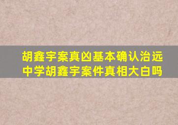 胡鑫宇案真凶基本确认治远中学胡鑫宇案件真相大白吗