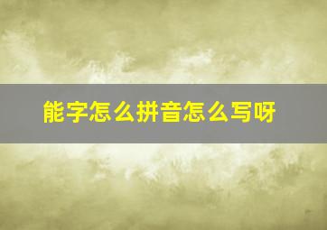 能字怎么拼音怎么写呀