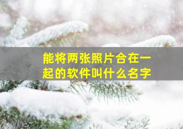 能将两张照片合在一起的软件叫什么名字