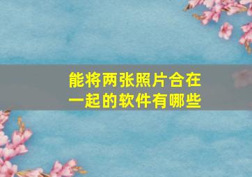 能将两张照片合在一起的软件有哪些