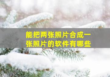 能把两张照片合成一张照片的软件有哪些