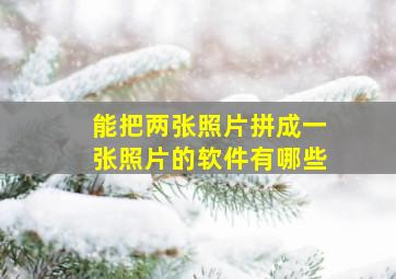 能把两张照片拼成一张照片的软件有哪些