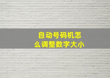 自动号码机怎么调整数字大小