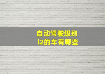 自动驾驶级别l2的车有哪些