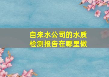 自来水公司的水质检测报告在哪里做