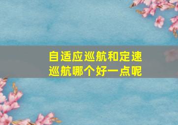 自适应巡航和定速巡航哪个好一点呢