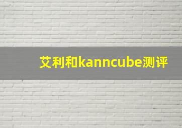 艾利和kanncube测评