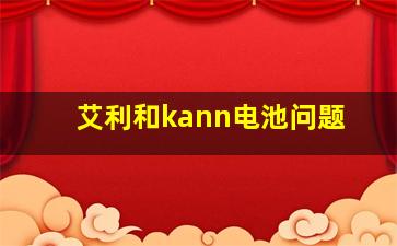 艾利和kann电池问题