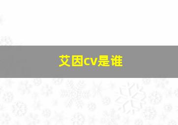 艾因cv是谁