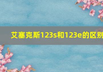 艾塞克斯123s和123e的区别