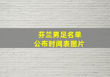 芬兰男足名单公布时间表图片