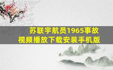 苏联宇航员1965事故视频播放下载安装手机版